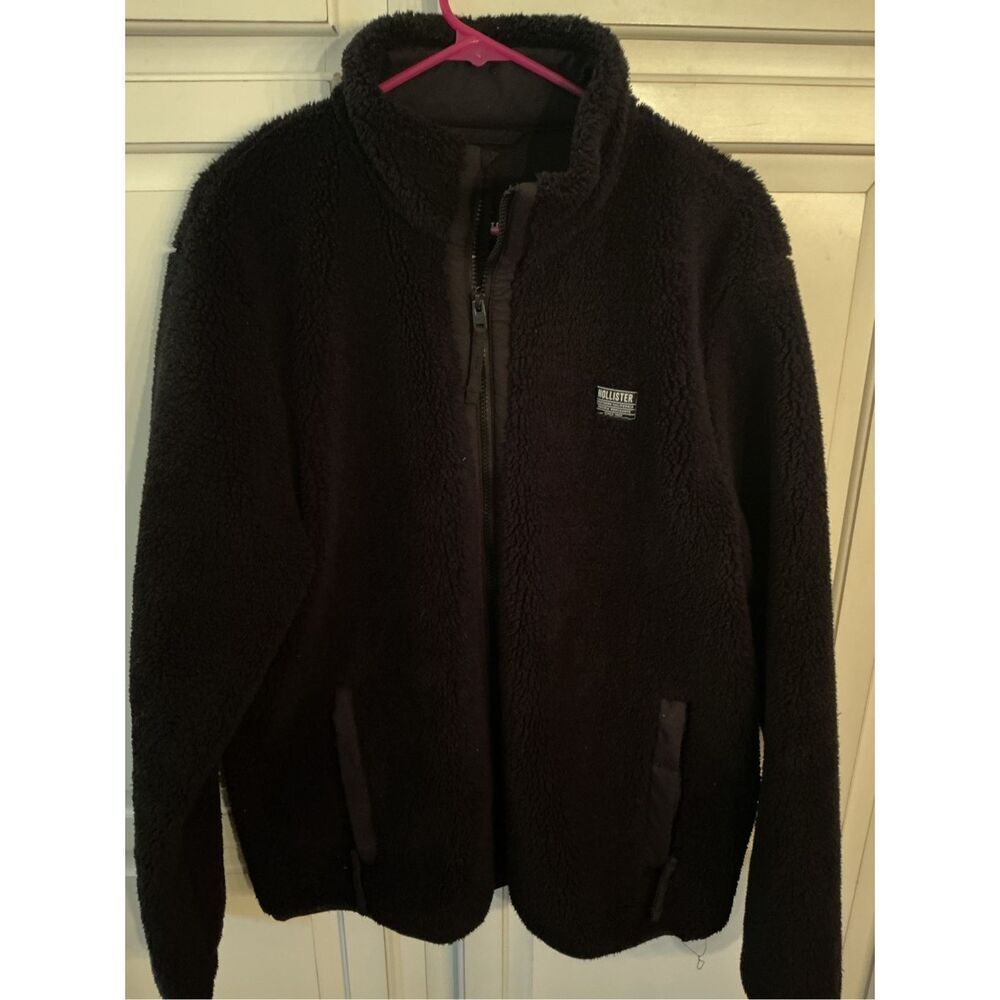 Hollister Epic Flex Full Zip Sherpa Jacket Sz XL Black